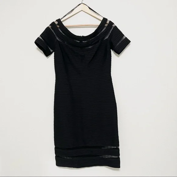 tadashi shutter pleat dress Tadashi Collection Sheath Dress Black Shutter Silk Pleats Sleeveless Size 10